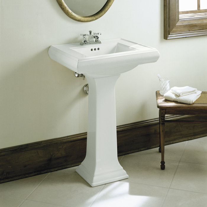 Kohler Memoirs® 26.375" Tall Rectangular Pedestal Bathroom Sink with